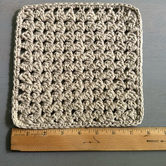 Handmade Crocheted Washcloths Facecloths Dishcloths, 100% COTTON, Set of 2 - Picture 4 of 7